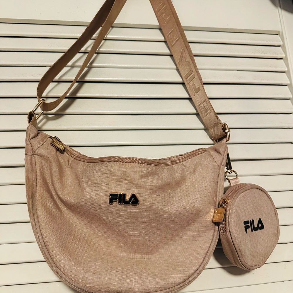Fila Women's Beige Shoulder Bag with Pouch